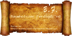 Baumholczer Ferdinánd névjegykártya